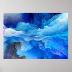 SlipperyJoe's abstract cloud artwork colourful sur Poster
