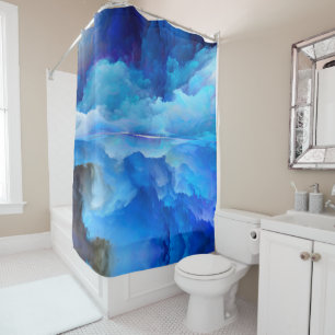 SlipperyJoe's abstract cloud artwork colourful sur Shower Curtain