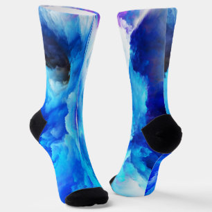 SlipperyJoe's abstract cloud artwork colourful sur Socks