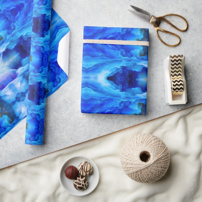 SlipperyJoe's abstract cloud artwork colourful sur Wrapping Paper (Crafts)