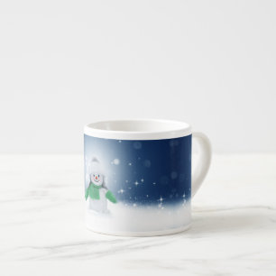 SlipperyJoe's adorable Christmas snowman character Espresso Cup