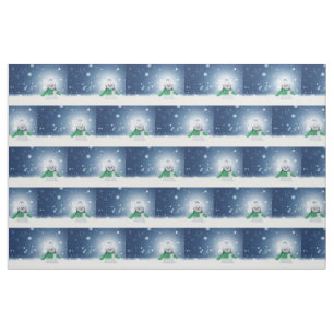 SlipperyJoe's adorable Christmas snowman character Fabric