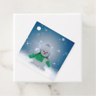SlipperyJoe's adorable Christmas snowman character Favour Tags