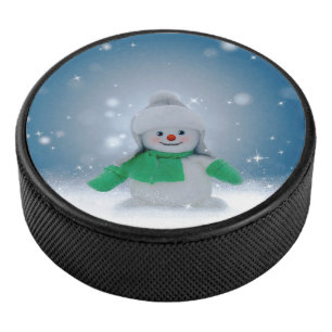 SlipperyJoe's adorable Christmas snowman character Hockey Puck
