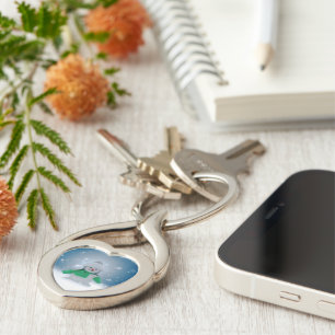 SlipperyJoe's adorable Christmas snowman character Key Ring