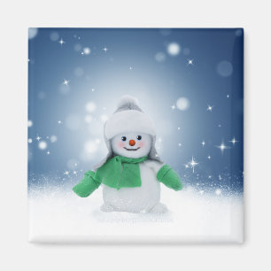SlipperyJoe's adorable Christmas snowman character Magnet
