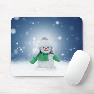SlipperyJoe's adorable Christmas snowman character Mouse Pad
