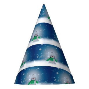 SlipperyJoe's adorable Christmas snowman character Party Hat