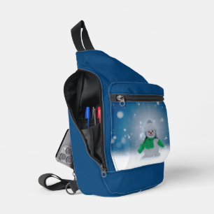 SlipperyJoe's adorable Christmas snowman character Sling Bag