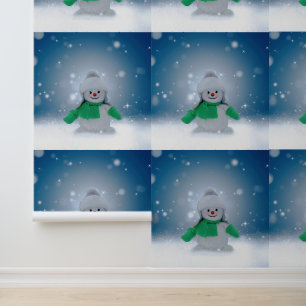 SlipperyJoe's adorable Christmas snowman character Wallpaper