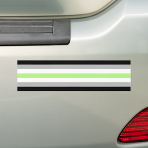 SlipperyJoe's Agender Pride Flag gay gifts LGBTQIA Bumper Sticker