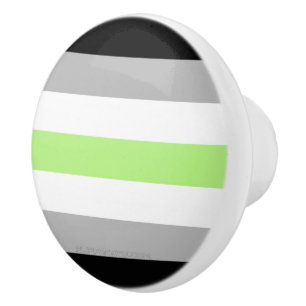 SlipperyJoe's Agender Pride Flag gay gifts LGBTQIA Ceramic Knob