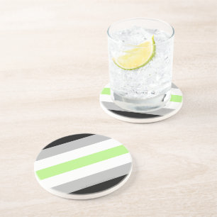 SlipperyJoe's Agender Pride Flag gay gifts LGBTQIA Coaster