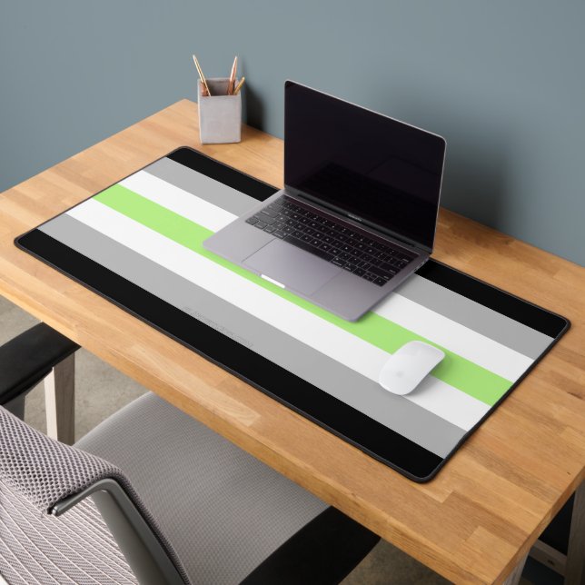 SlipperyJoe's Agender Pride Flag gay gifts LGBTQIA Desk Mat (Office 2)