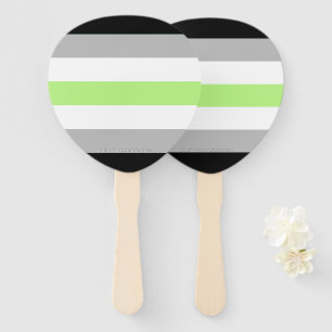 SlipperyJoe's Agender Pride Flag gay gifts LGBTQIA Hand Fan