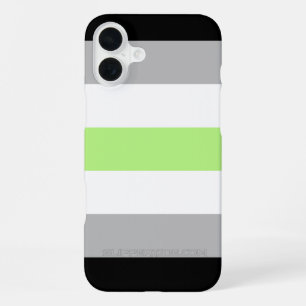SlipperyJoe's Agender Pride Flag gay gifts LGBTQIA iPhone 16 Plus Case