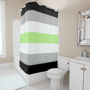 SlipperyJoe's Agender Pride Flag gay gifts LGBTQIA Shower Curtain