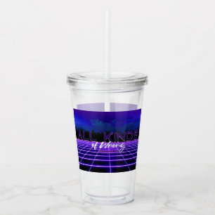 SlipperyJoe's all kinds wrong bold 3D text retro 1 Acrylic Tumbler