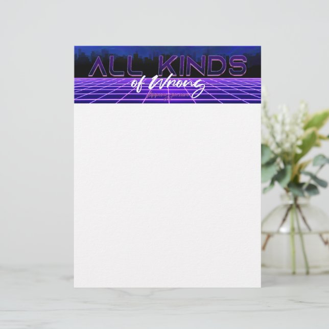 SlipperyJoe's all kinds wrong bold 3D text retro 1 Custom Letterhead (Standing Front)
