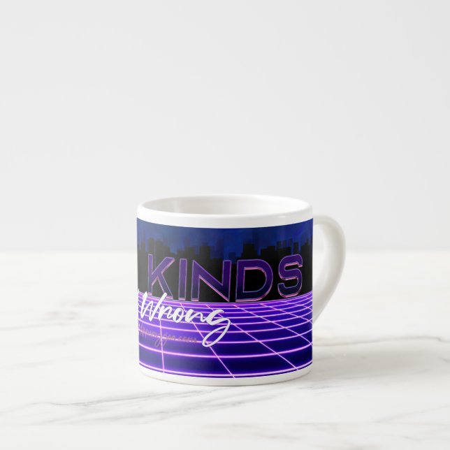 SlipperyJoe's all kinds wrong bold 3D text retro 1 Espresso Cup (Front Right)