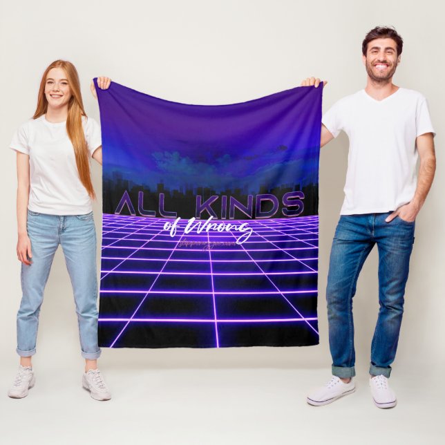 SlipperyJoe's all kinds wrong bold 3D text retro 1 Fleece Blanket (In Situ)