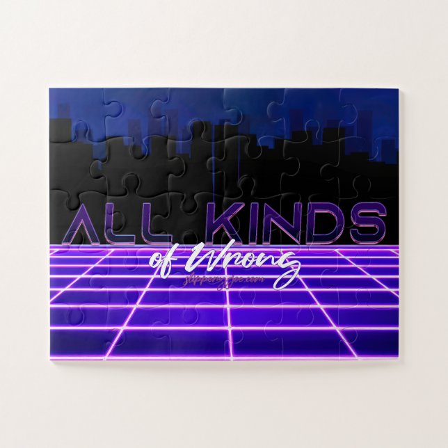 SlipperyJoe's all kinds wrong bold 3D text retro 1 Jigsaw Puzzle (Horizontal)