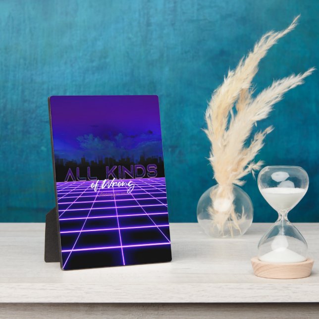 SlipperyJoe's all kinds wrong bold 3D text retro 1 Plaque (Side)