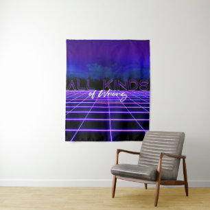 SlipperyJoe's all kinds wrong bold 3D text retro 1 Tapestry
