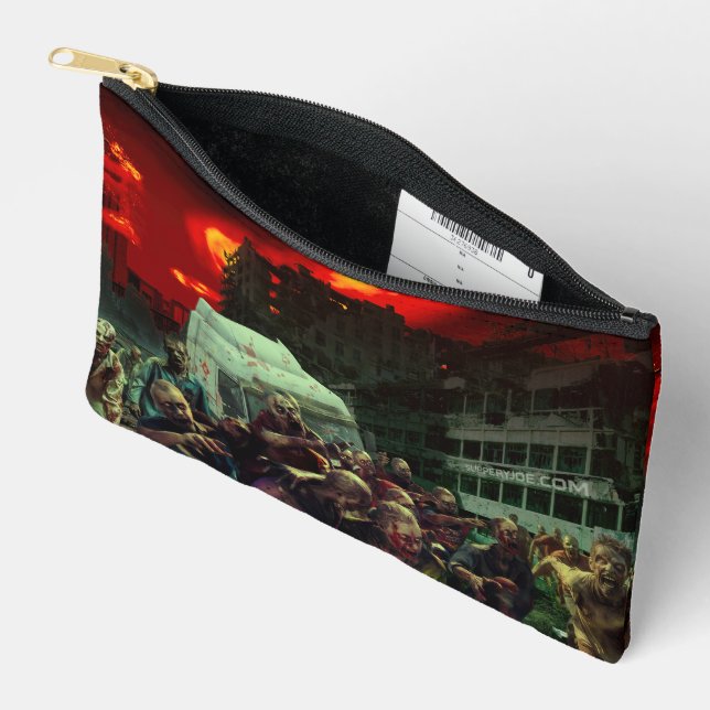 SlipperyJoe's apocalyptic Halloween scene large gr Accessory Pouch (Open)