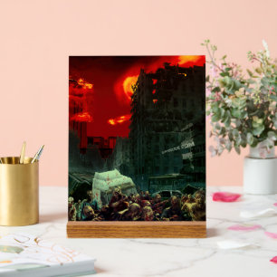 SlipperyJoe's apocalyptic Halloween scene large gr Acrylic Sign