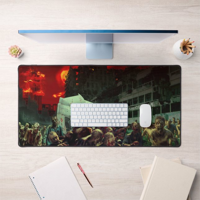 SlipperyJoe's apocalyptic Halloween scene large gr Desk Mat (Office 1)