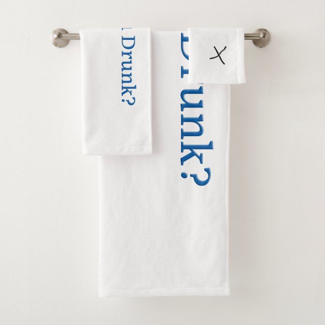 SlipperyJoe's Are You Drunk hammered check boxes c Bath Towel Set (Insitu)
