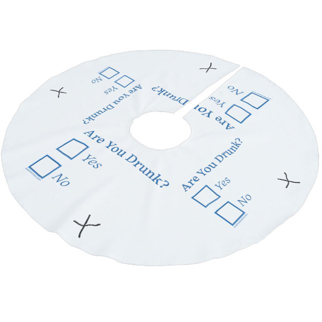 SlipperyJoe's Are You Drunk hammered check boxes c Brushed Polyester Tree Skirt (Angled)