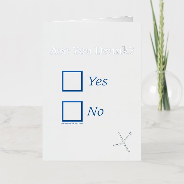 SlipperyJoe's Are You Drunk hammered check boxes c Foil Holiday Card (Front)