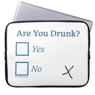 SlipperyJoe's Are You Drunk hammered check boxes c Laptop Sleeve