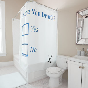 SlipperyJoe's Are You Drunk hammered check boxes c Shower Curtain