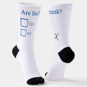 SlipperyJoe's Are You Drunk hammered check boxes c Socks