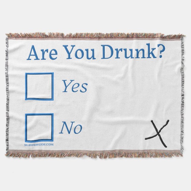 SlipperyJoe's Are You Drunk hammered check boxes c Throw Blanket (Front)