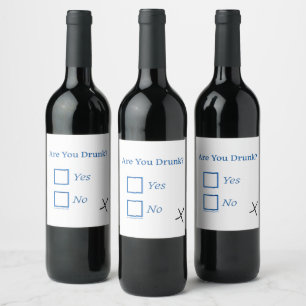 SlipperyJoe's are you drunk humourous slightly sar Wine Label