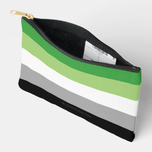SlipperyJoe's Aromantic Pride Flag gay gifts LGBTQ Accessory Pouch