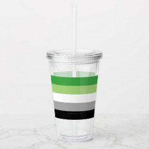 SlipperyJoe's Aromantic Pride Flag gay gifts LGBTQ Acrylic Tumbler