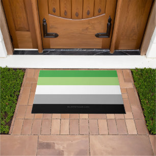 SlipperyJoe's Aromantic Pride Flag gay gifts LGBTQ Doormat