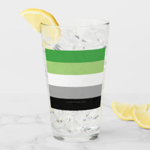SlipperyJoe's Aromantic Pride Flag gay gifts LGBTQ Glass