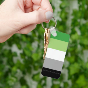 SlipperyJoe's Aromantic Pride Flag gay gifts LGBTQ Key Ring