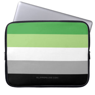 SlipperyJoe's Aromantic Pride Flag gay gifts LGBTQ Laptop Sleeve