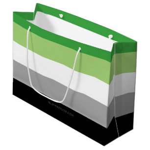 SlipperyJoe's Aromantic Pride Flag gay gifts LGBTQ Large Gift Bag