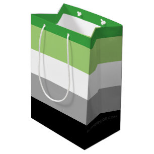 SlipperyJoe's Aromantic Pride Flag gay gifts LGBTQ Medium Gift Bag