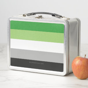 SlipperyJoe's Aromantic Pride Flag gay gifts LGBTQ Metal Lunch Box
