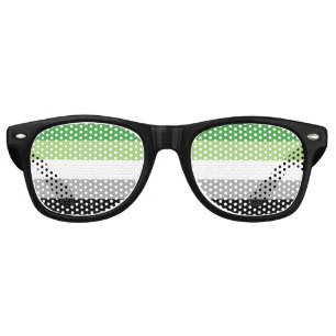 SlipperyJoe's Aromantic Pride Flag gay gifts LGBTQ Retro Sunglasses