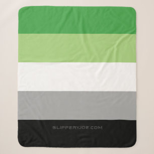 SlipperyJoe's Aromantic Pride Flag gay gifts LGBTQ Sherpa Blanket